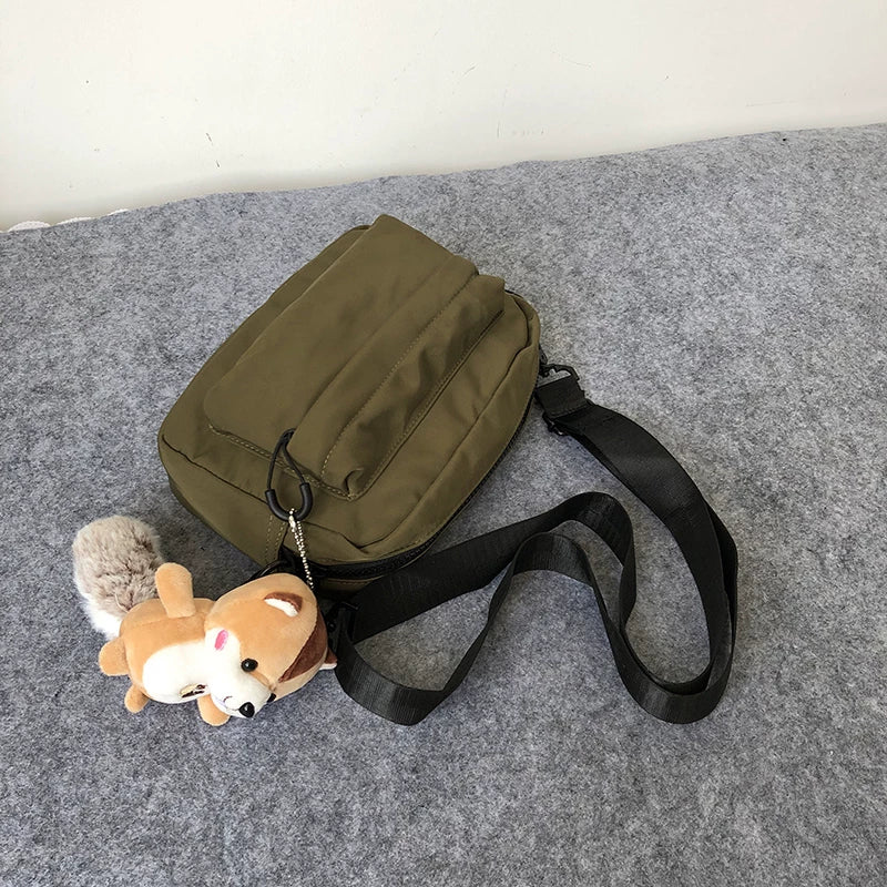 Minimalist Waterproof Crossbody Sling Bag Japanese Streetwear Small Square Shoulder Bag for Men and Women Versatile Urban Messenger Pack