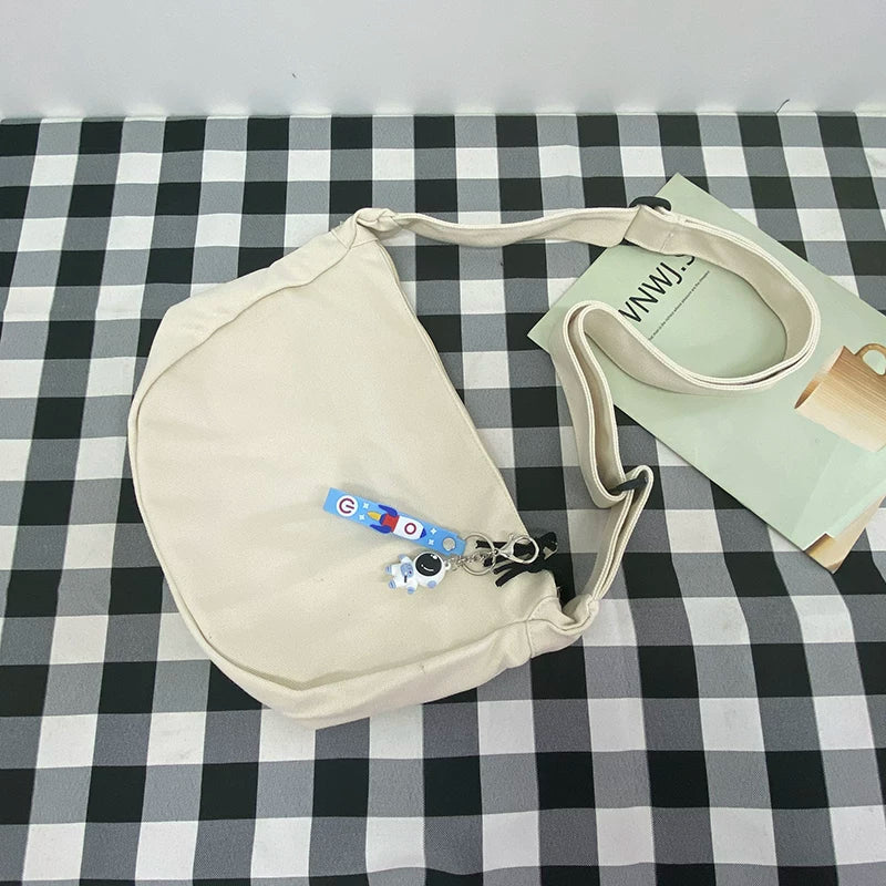 Durable Canvas Messenger Bag - Versatile Multi-Pocket Sling Bag for Students & Daily Commute