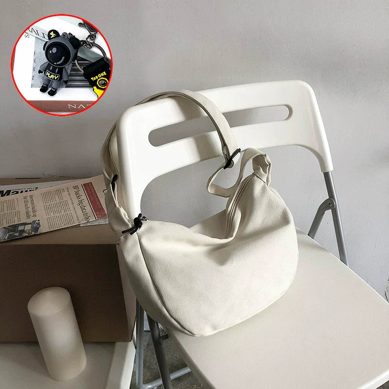 Durable Canvas Messenger Bag - Versatile Multi-Pocket Sling Bag for Students & Daily Commute