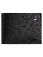 Urban Slim Men's Zipper Bifold - Pebbled Lychee Texture Ultra-Thin Wallet - Trendy Student Card Holder & Coin Purse for Daily Use