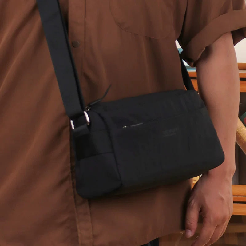 Water-Resistant Oxford Crossbody Bag - Large Capacity Men's Shoulder Sling for Commuting & Travel