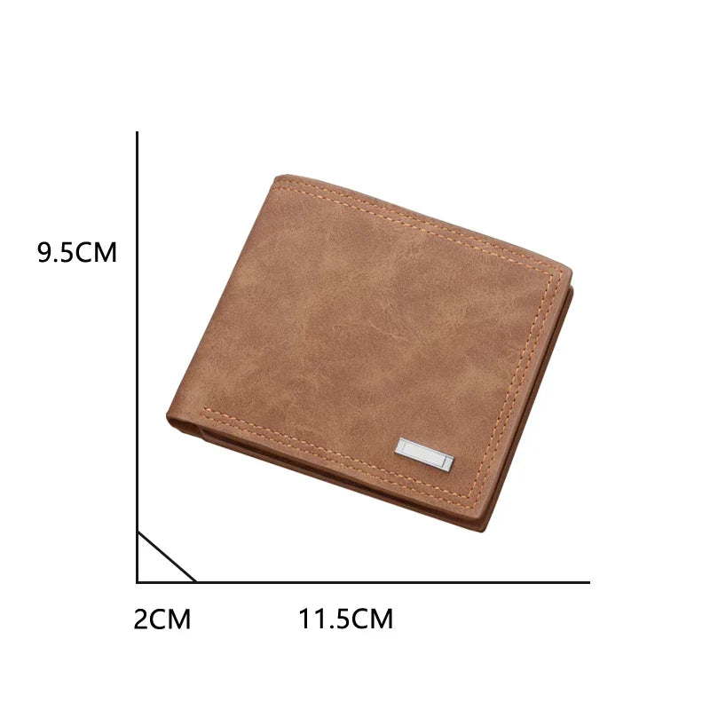Wallet For Men, Short, Multi-Card Slots, Trendy Brand With Zipper, Large Capacity Folding Simple Wallet, Student Wallet, Retro Ticket Holder
