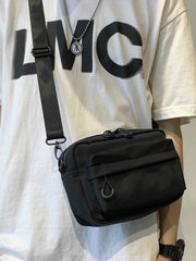 Minimalist Waterproof Crossbody Sling Bag Japanese Streetwear Small Square Shoulder Bag for Men and Women Versatile Urban Messenger Pack