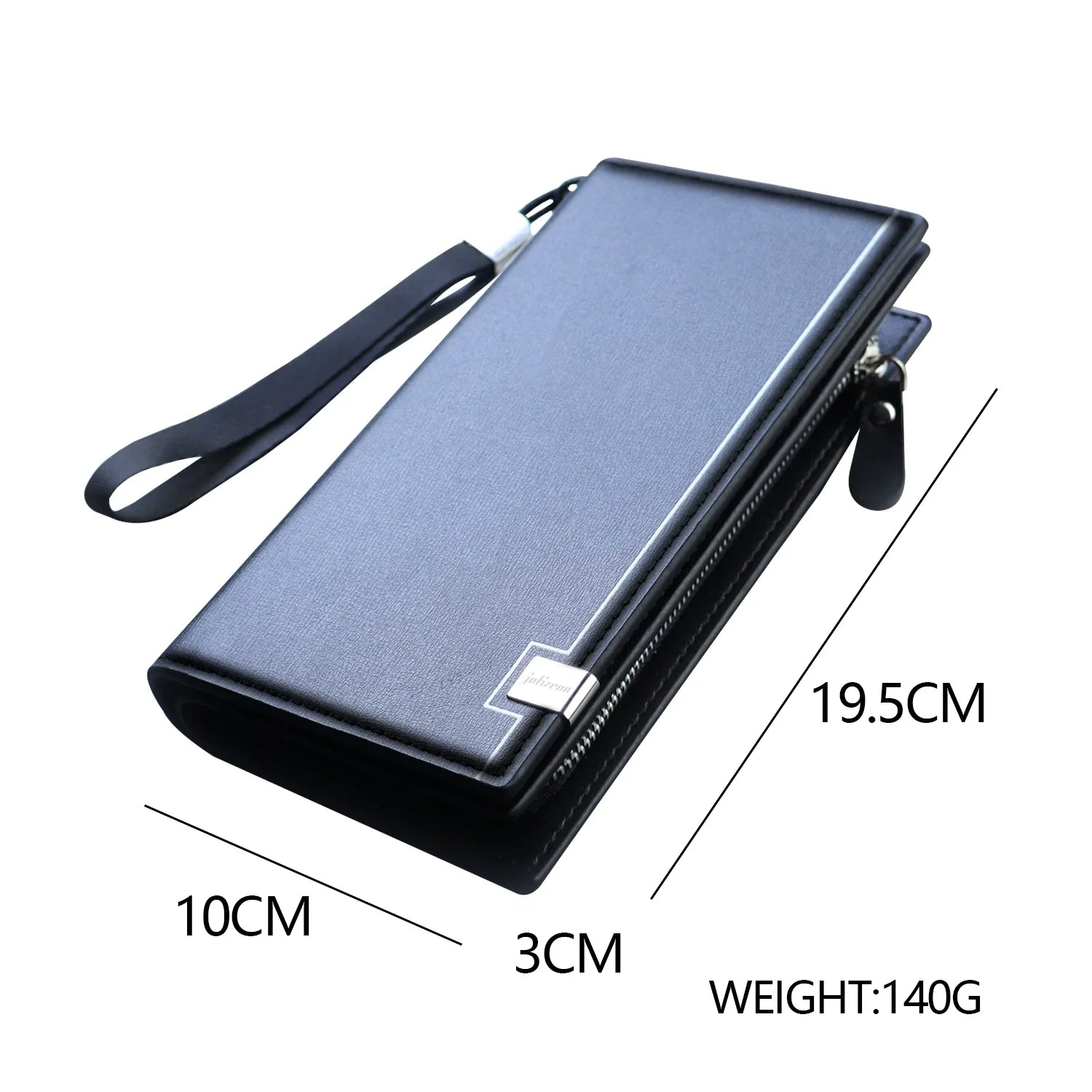 Men’s Large Capacity Business Clutch - All-In-One Zippered Leather Phone Bag & Multi-Function Long Wallet with Wristlet
