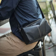 Handcrafted Vegetable-Tanned Leather Messenger - Luxury Soft Cowhide Shoulder Sling & Urban Pillow Crossbody for Men