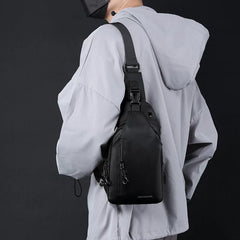 Water-Resistant Nylon Sling Bag - Korean-Style Multifunctional Chest Rig & Urban Messenger for Men