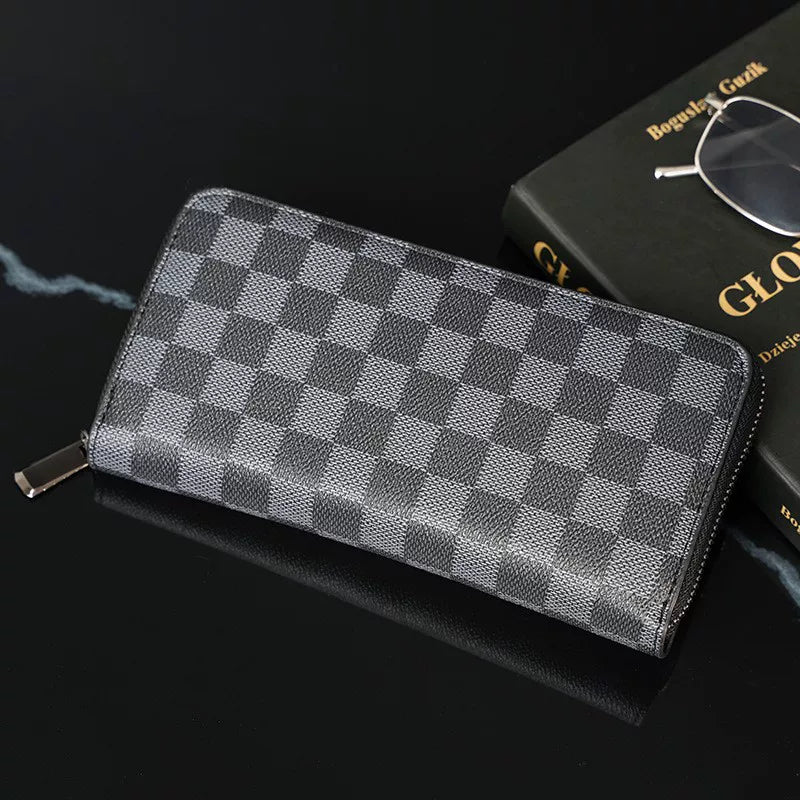Plaid Long Wallet: Multi-Card Phone Bag & Large Capacity Clutch with Zippered Coin Purse