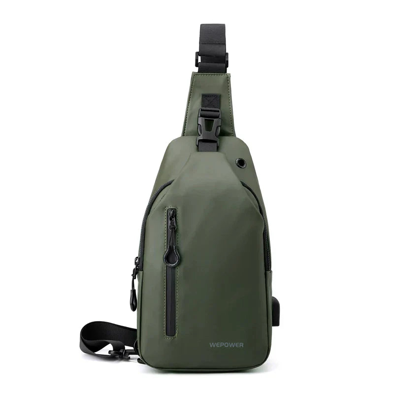 Water-Resistant Nylon Sling Bag - Korean-Style Multifunctional Chest Rig & Urban Messenger for Men