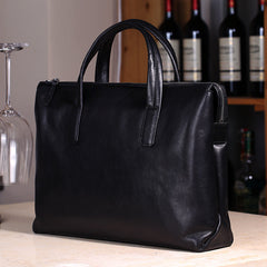 Premium First-Layer Cowhide Briefcase | Professional Full-Grain Leather Business Bag | Luxury Handheld Laptop Tote for 14" to 15.6" Notebooks