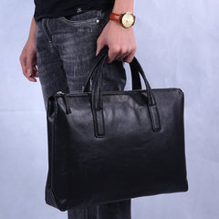 Premium First-Layer Cowhide Briefcase | Professional Full-Grain Leather Business Bag | Luxury Handheld Laptop Tote for 14" to 15.6" Notebooks