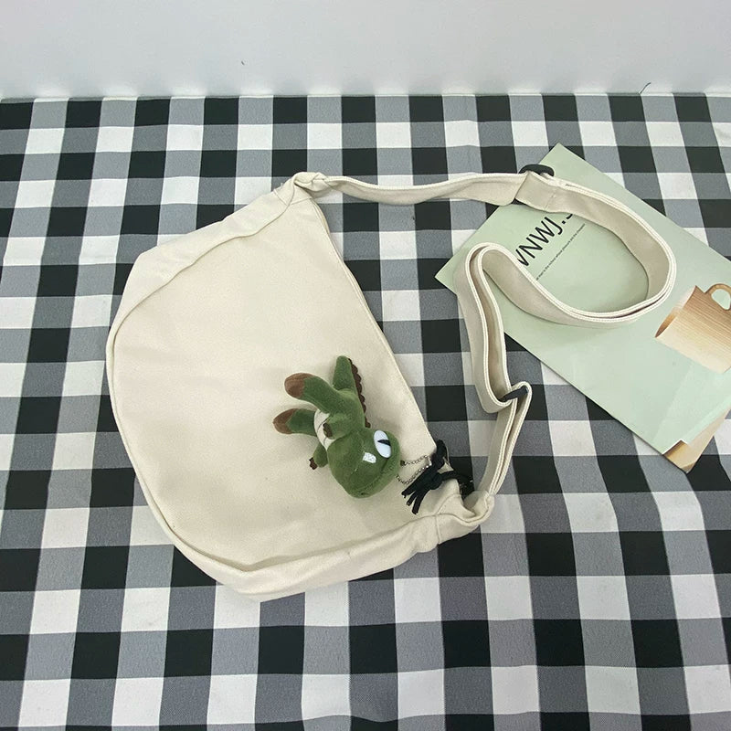 Durable Canvas Messenger Bag - Versatile Multi-Pocket Sling Bag for Students & Daily Commute