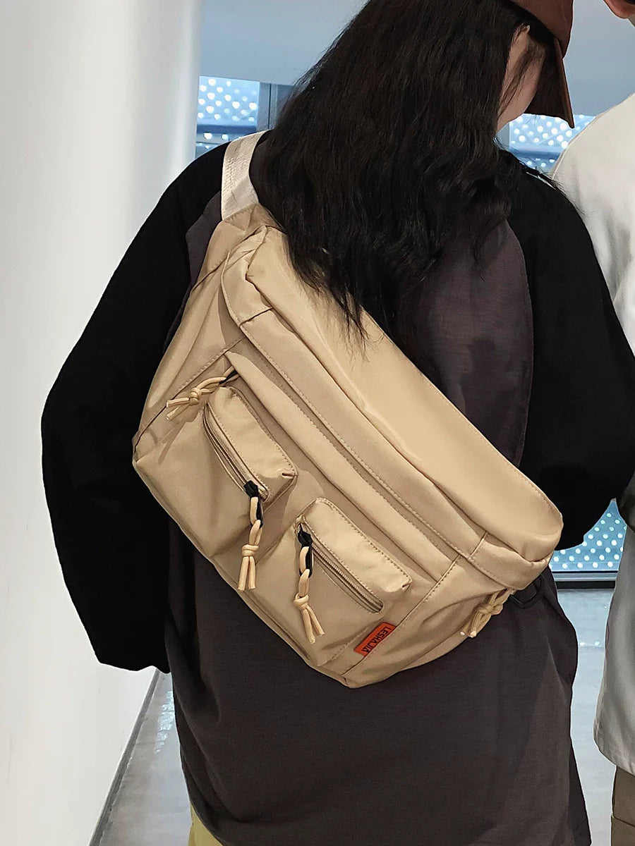 Water-Resistant Oxford Chest Rig - Large Capacity Functional Sling Bag for Cycling, Hiking & Urban Techwear