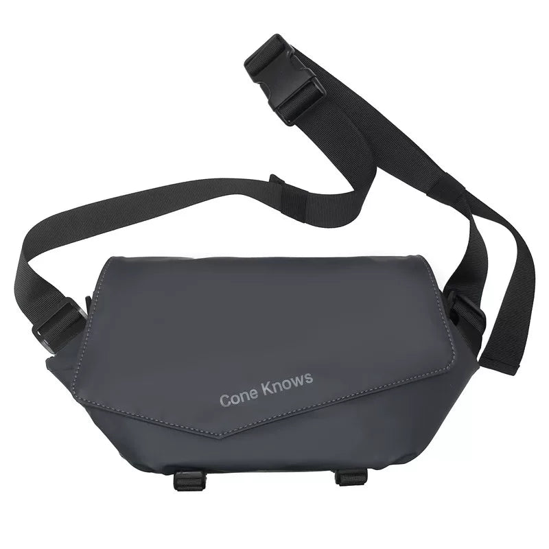 Waterproof Tech Sling Bag with Magnetic Buckle Minimalist Crossbody Chest Pack Slim Tactical Shoulder Bag for Men and Women