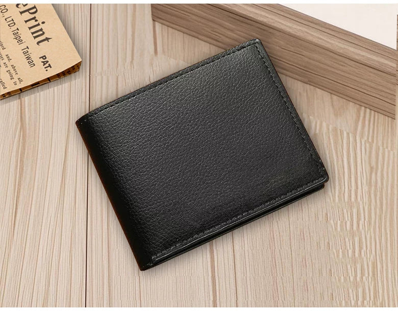 Modern Men's Slim Bifold Wallet - Multi-Functional Card Holder & Minimalist PU Leather Purse for Campus, Casual Wear & Gifting