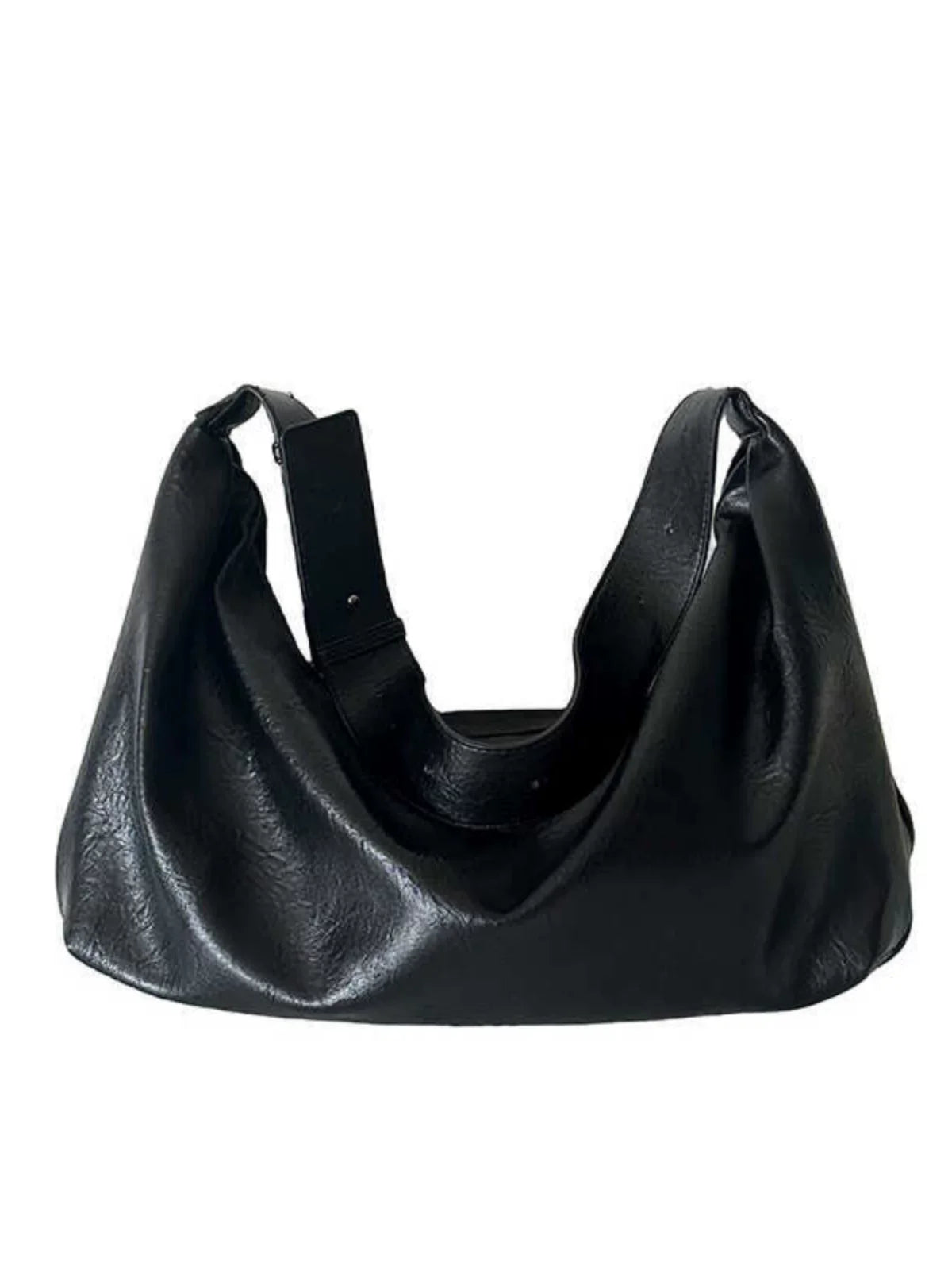Minimalist Soft Leather Slouchy Hobo Bag Large Capacity Dumpling Tote Versatile Crossbody Shoulder Bag for Men and Women