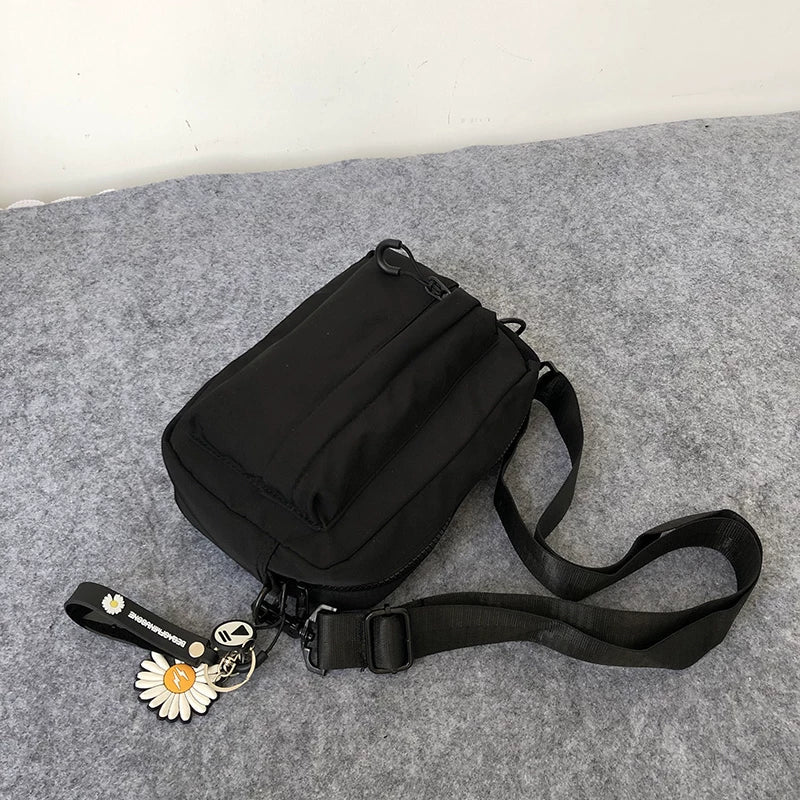 Minimalist Waterproof Crossbody Sling Bag Japanese Streetwear Small Square Shoulder Bag for Men and Women Versatile Urban Messenger Pack