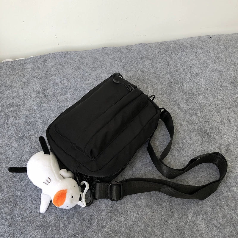 Minimalist Waterproof Crossbody Sling Bag Japanese Streetwear Small Square Shoulder Bag for Men and Women Versatile Urban Messenger Pack