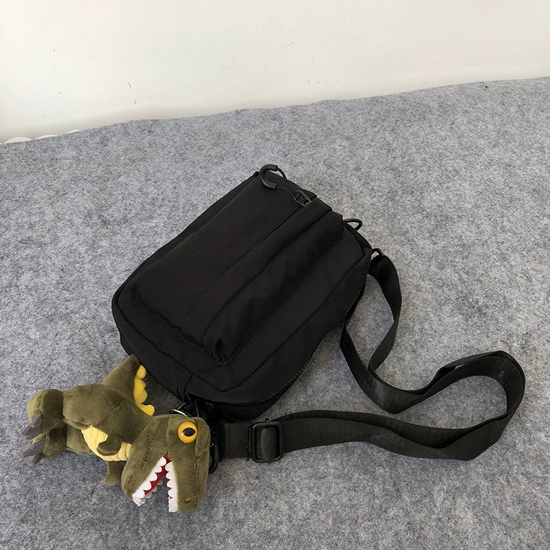 Minimalist Waterproof Crossbody Sling Bag Japanese Streetwear Small Square Shoulder Bag for Men and Women Versatile Urban Messenger Pack