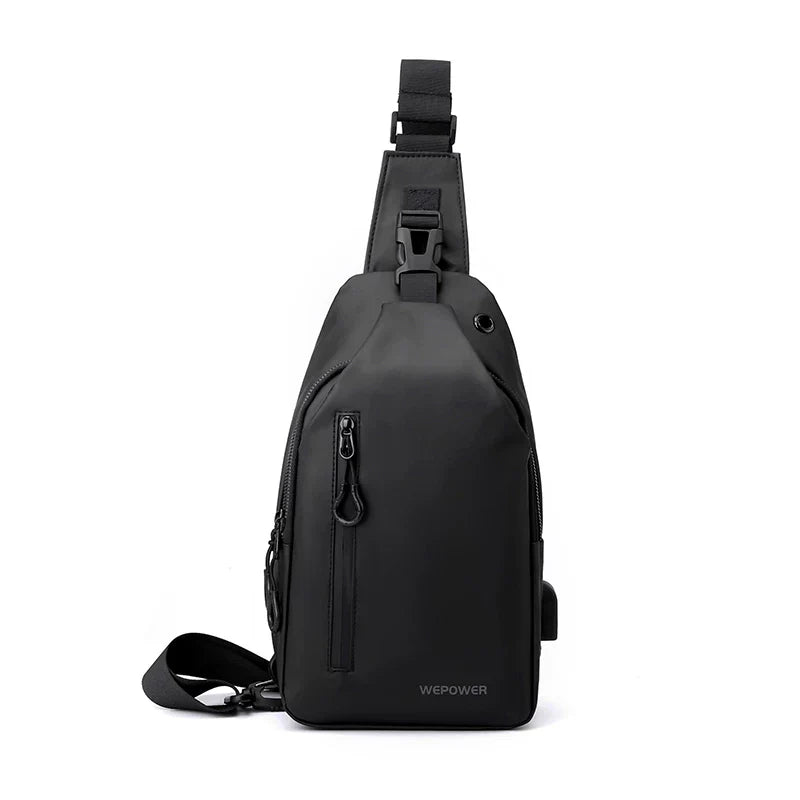 Water-Resistant Nylon Sling Bag - Korean-Style Multifunctional Chest Rig & Urban Messenger for Men