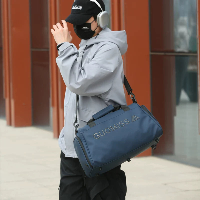 Waterproof Travel Duffel Bag with Shoe Compartment and Wet/Dry Separation Large Capacity Weekender Bag and Gym Pack for Men and Women