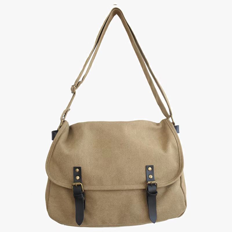Vintage Canvas Messenger Bag - Japanese-Style Crossbody Sling Bag for Casual Travel, Commuting, and Everyday Use