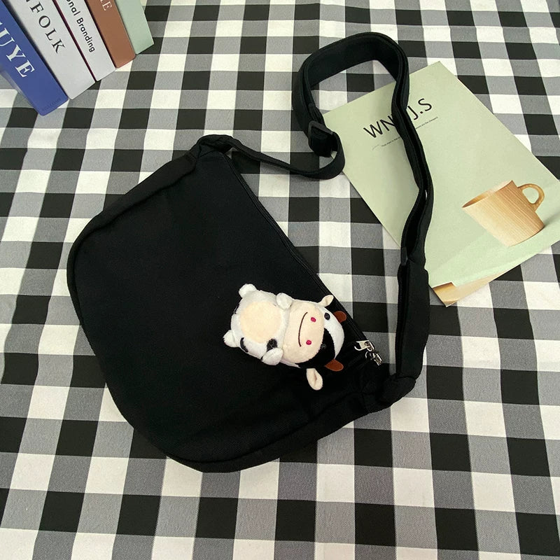 Durable Canvas Messenger Bag - Versatile Multi-Pocket Sling Bag for Students & Daily Commute
