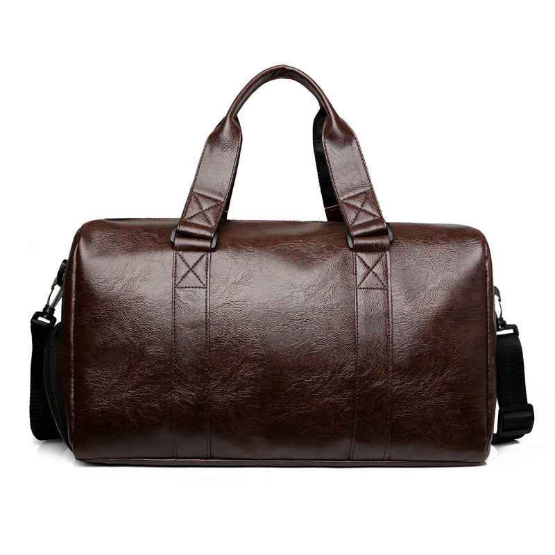 Water-Resistant PU Leather Travel Duffle Bag - Large Capacity Weekender for Yoga, Fitness, and Short-Distance Business Trips