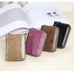 Elite Men's RFID-Blocking Card Case: Genuine Leather Texture Anti-Theft Slim Wallet with High-Capacity Multi-Slot Organizer