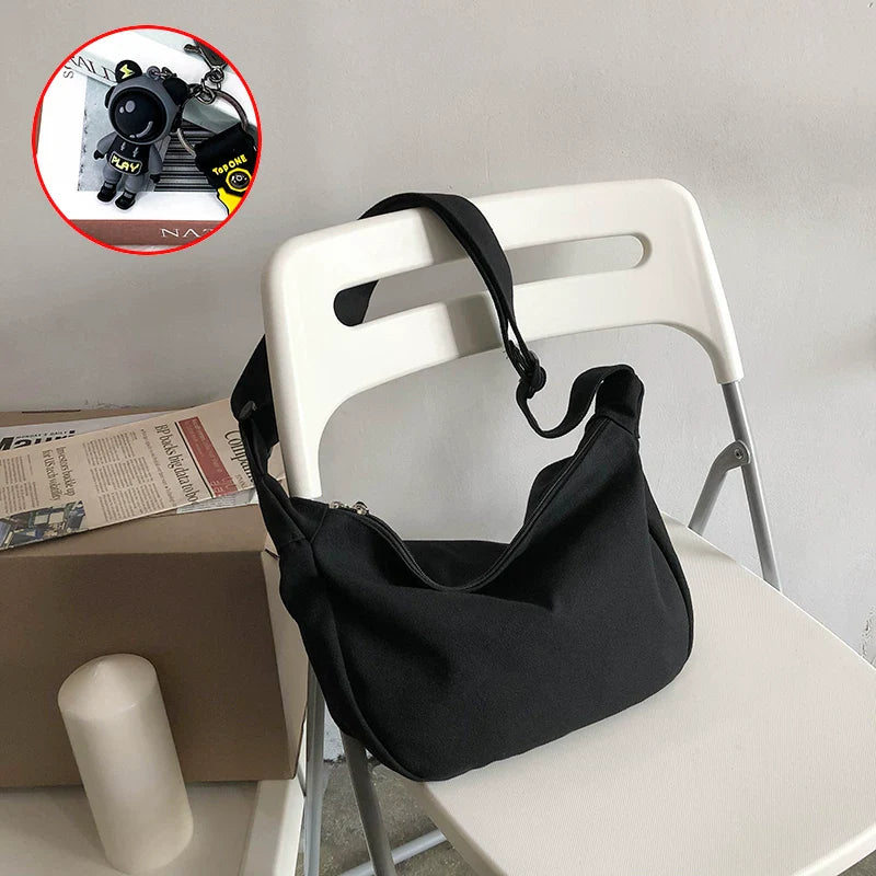 Durable Canvas Messenger Bag - Versatile Multi-Pocket Sling Bag for Students & Daily Commute