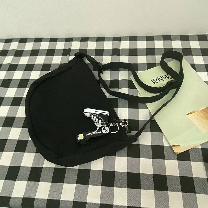 Durable Canvas Messenger Bag - Versatile Multi-Pocket Sling Bag for Students & Daily Commute