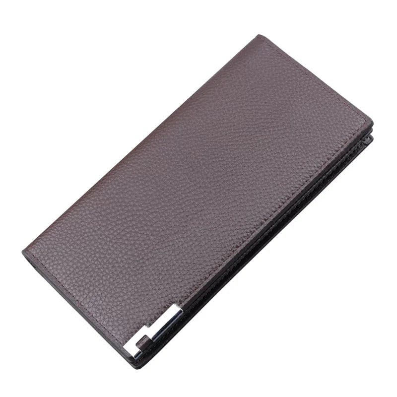 Urban Minimalist Men's Slim Bifold - Large Capacity Multi-Slot Wallet - Trendy Vegan Leather Card Holder for College Students & Daily Carry