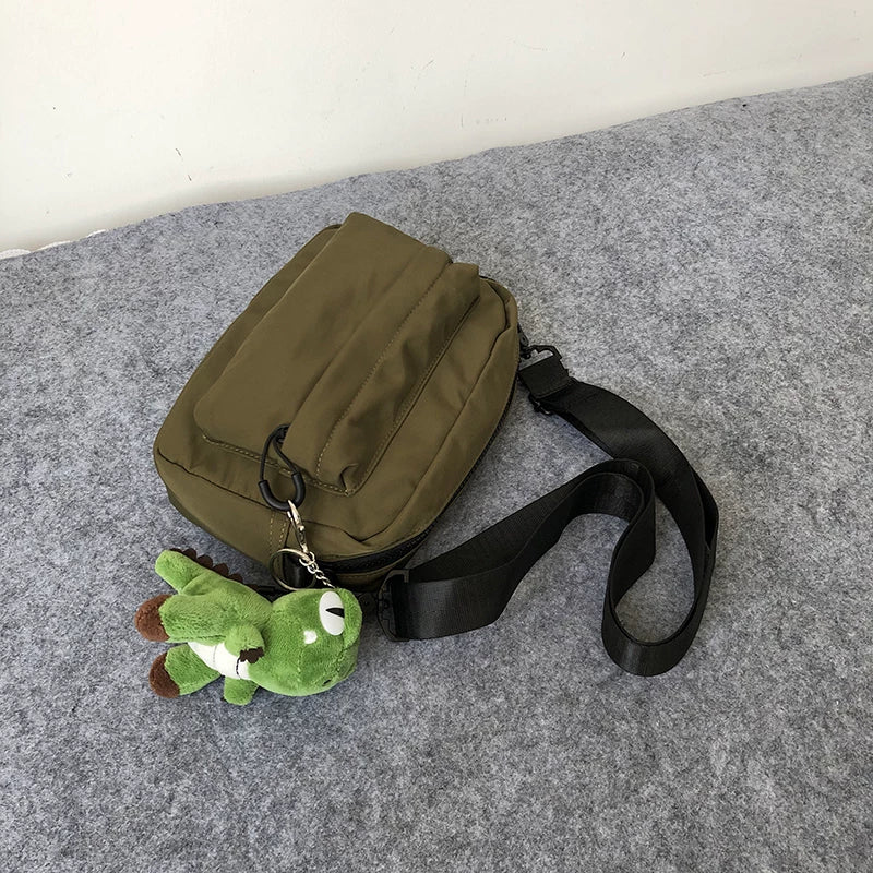 Minimalist Waterproof Crossbody Sling Bag Japanese Streetwear Small Square Shoulder Bag for Men and Women Versatile Urban Messenger Pack