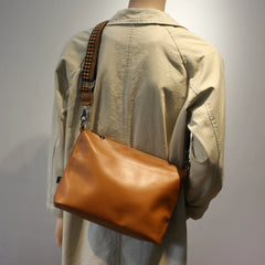 Soft Leather Messenger Bag - Large Capacity A4 Commuter Crossbody & Trendy Travel Shoulder Bag for Men