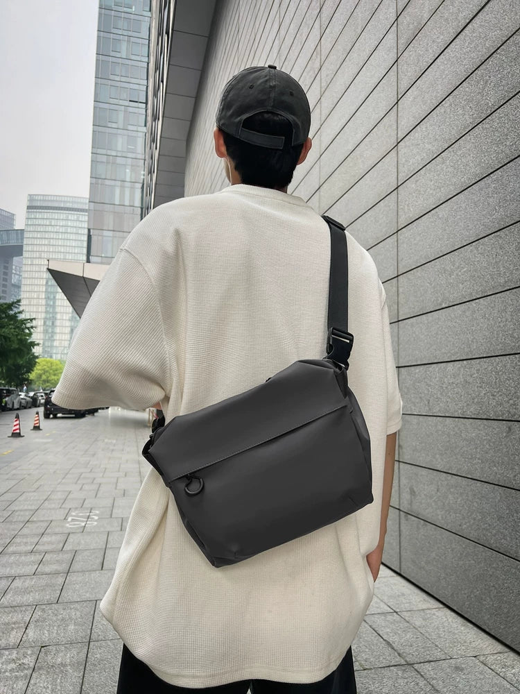 Minimalist Waterproof Oxford Messenger Bag - Lightweight Japanese-Style Crossbody Sling for Sports, Commuting & Daily Use