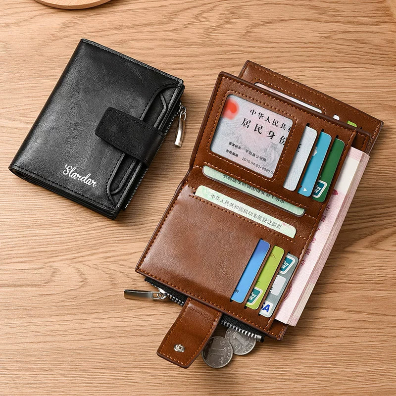 Minimalist Men's Vertical Wallet: Youthful Korean-Style Slim Bifold with Creative Multi-Card Slots for Students & Daily Use