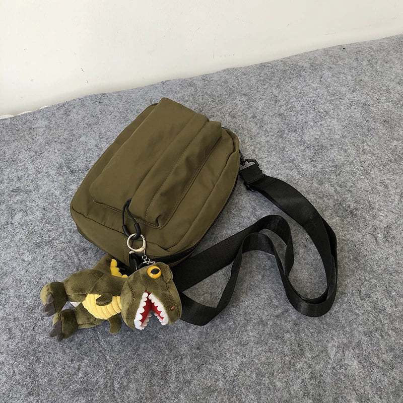 Minimalist Waterproof Crossbody Sling Bag Japanese Streetwear Small Square Shoulder Bag for Men and Women Versatile Urban Messenger Pack