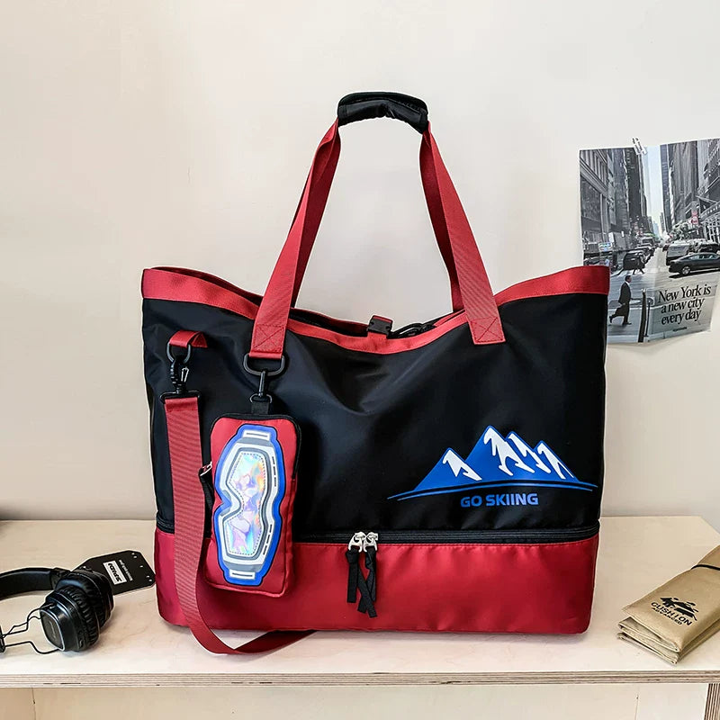 Extra Large Waterproof Travel Backpack for Business and Sports Wear-Resistant Carry-On Luggage Bag with Shoe Compartment for Fitness and Skiing