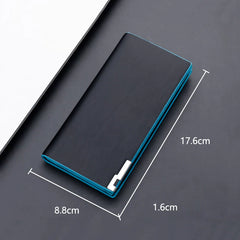 Men'S Wallet, Long Wallet With Rim, Korean Style Men'S Multi-Card Slot Ticket Holder That Can Hold Mobile Phone, Thickened Clutch
