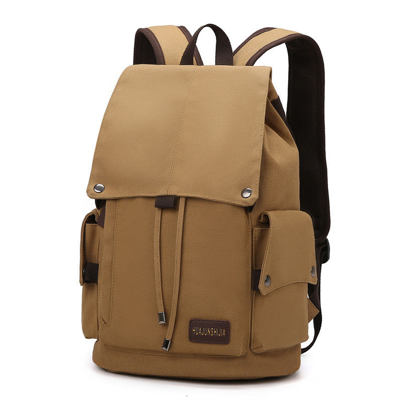 Vintage Canvas Men's Backpack - Large Capacity 15.6" Laptop Bag, Casual Travel Daypack for Middle School, College, and Daily Commute