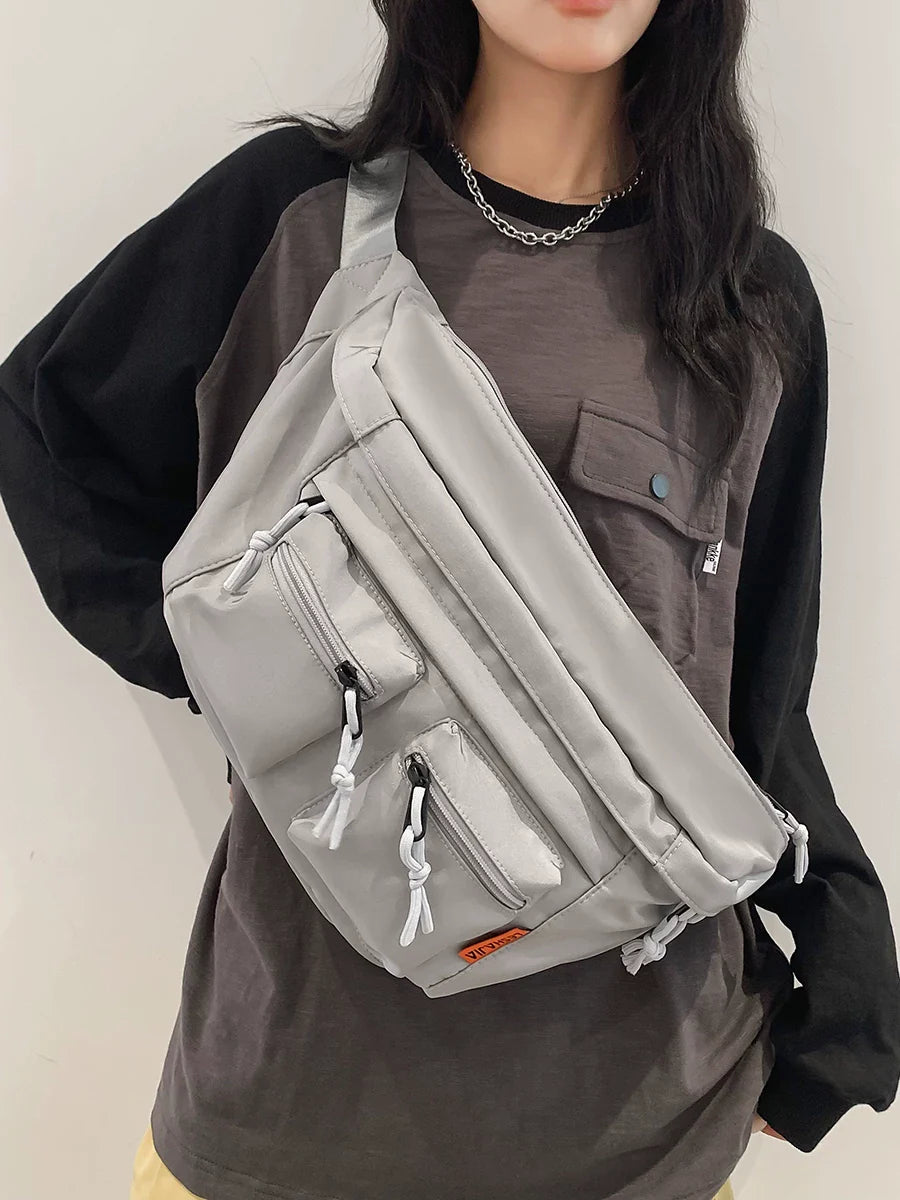 Water-Resistant Oxford Chest Rig - Large Capacity Functional Sling Bag for Cycling, Hiking & Urban Techwear