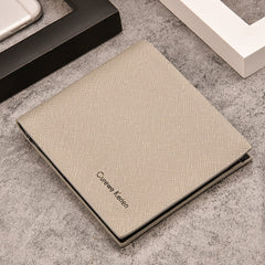 Slim Men's Bifold Wallet Cross-Grain Textured Card Organizer Minimalist Modern Pocket Wallet for Daily Use